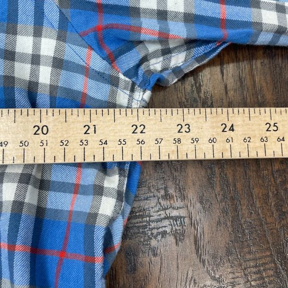 American Eagle Shirt Large Blue Plaid Casual Button-Front Long Sleeve Men's - Picture 8 of 13
